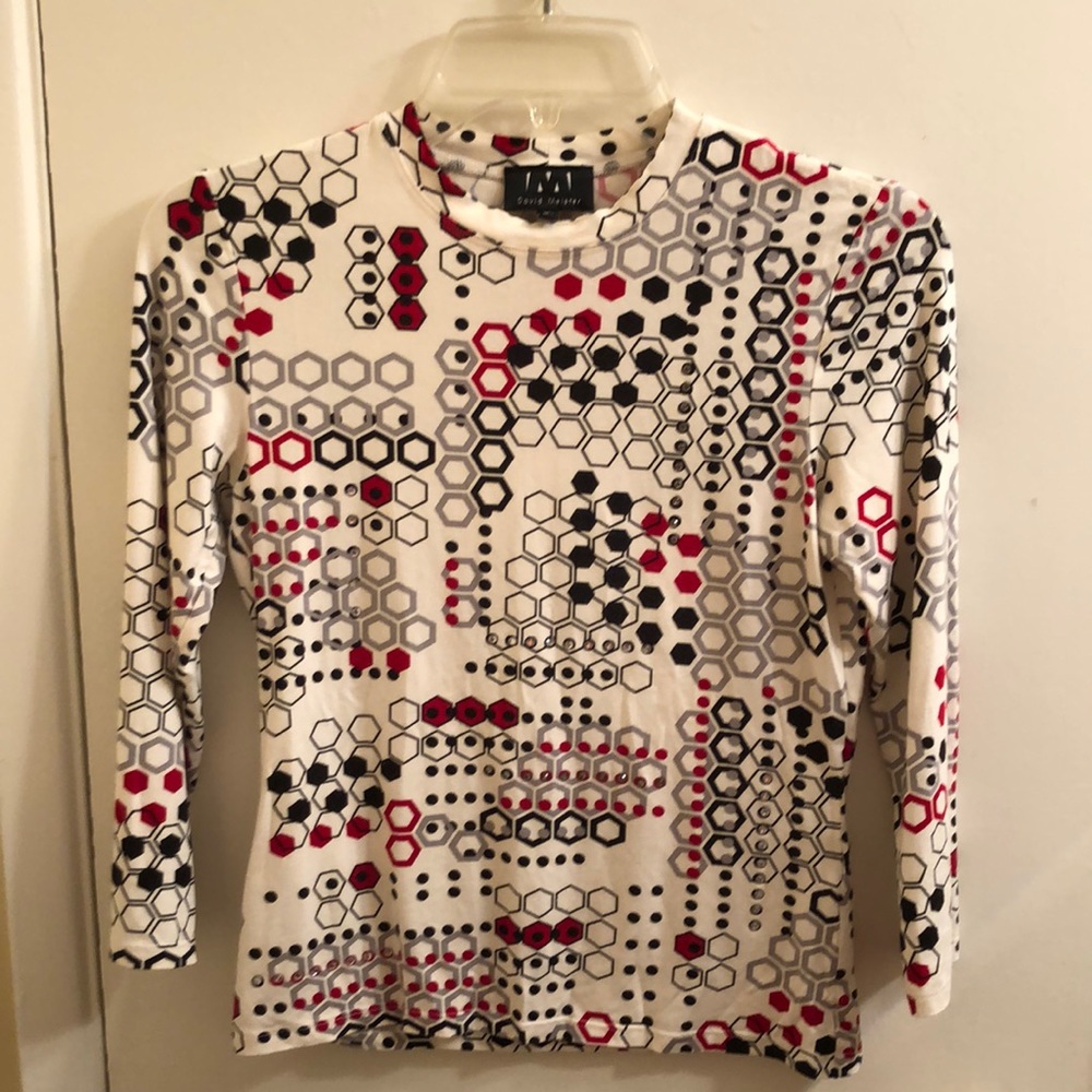Top with the long sleeve in front light embellishment